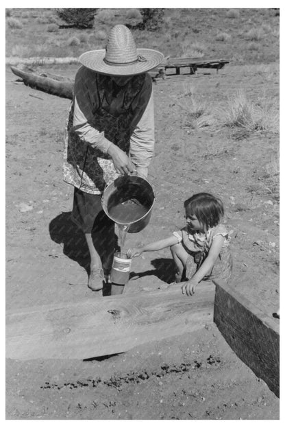 Mrs. Caudill and Daughter Gardening in Pie Town 1940