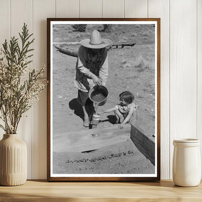 Mrs. Caudill and Daughter Gardening in Pie Town 1940