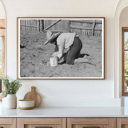 Mrs. Caudill Planting Cabbage in Pie Town New Mexico 1940