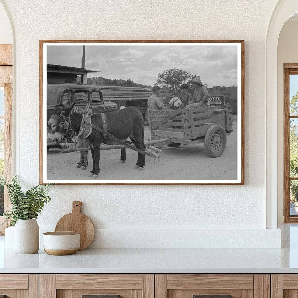 Burro Cart in Pie Town New Mexico June 1940