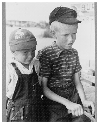 Children in Burro Cart Pie Town New Mexico 1940