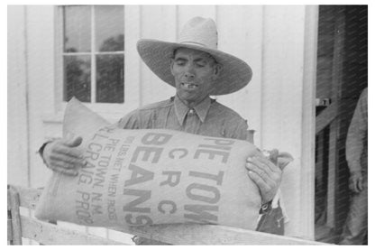 Mr. Leatherman Loads Pinto Beans in Pie Town New Mexico 1940