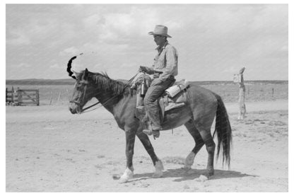 Cowboy with Spanish Cowpony in Pie Town New Mexico 1940