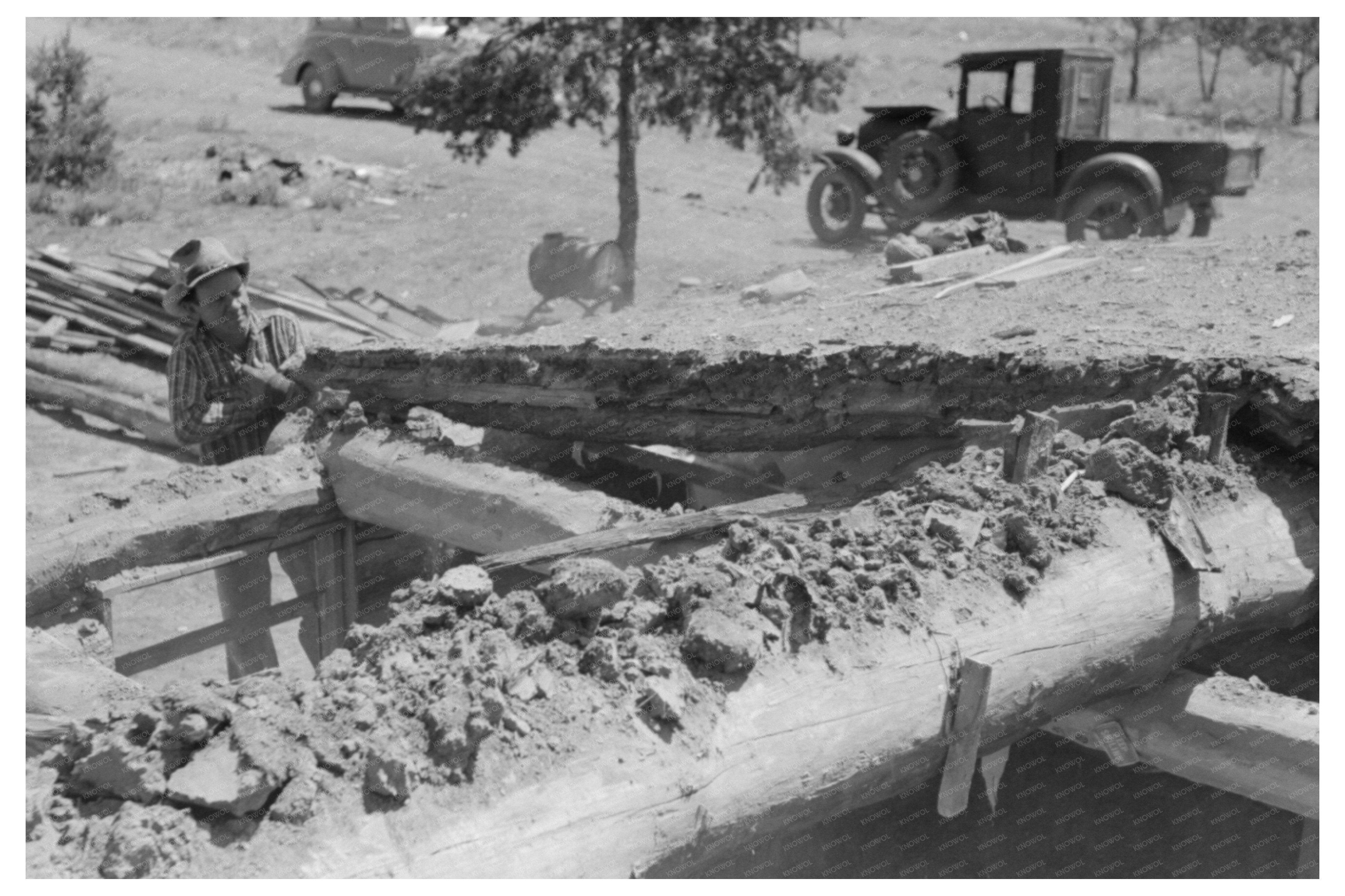 John Adams Extracting Pinon Pole Pie Town New Mexico 1940