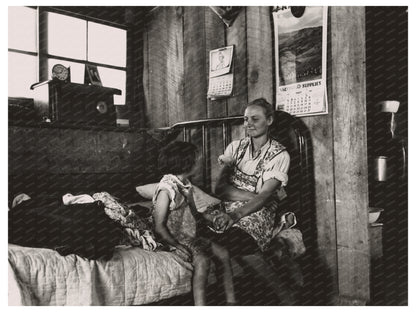 Mrs. Caudill and Daughter in Dugout New Mexico 1940