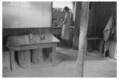 Vintage Woman in Adobe House Pie Town New Mexico 1940