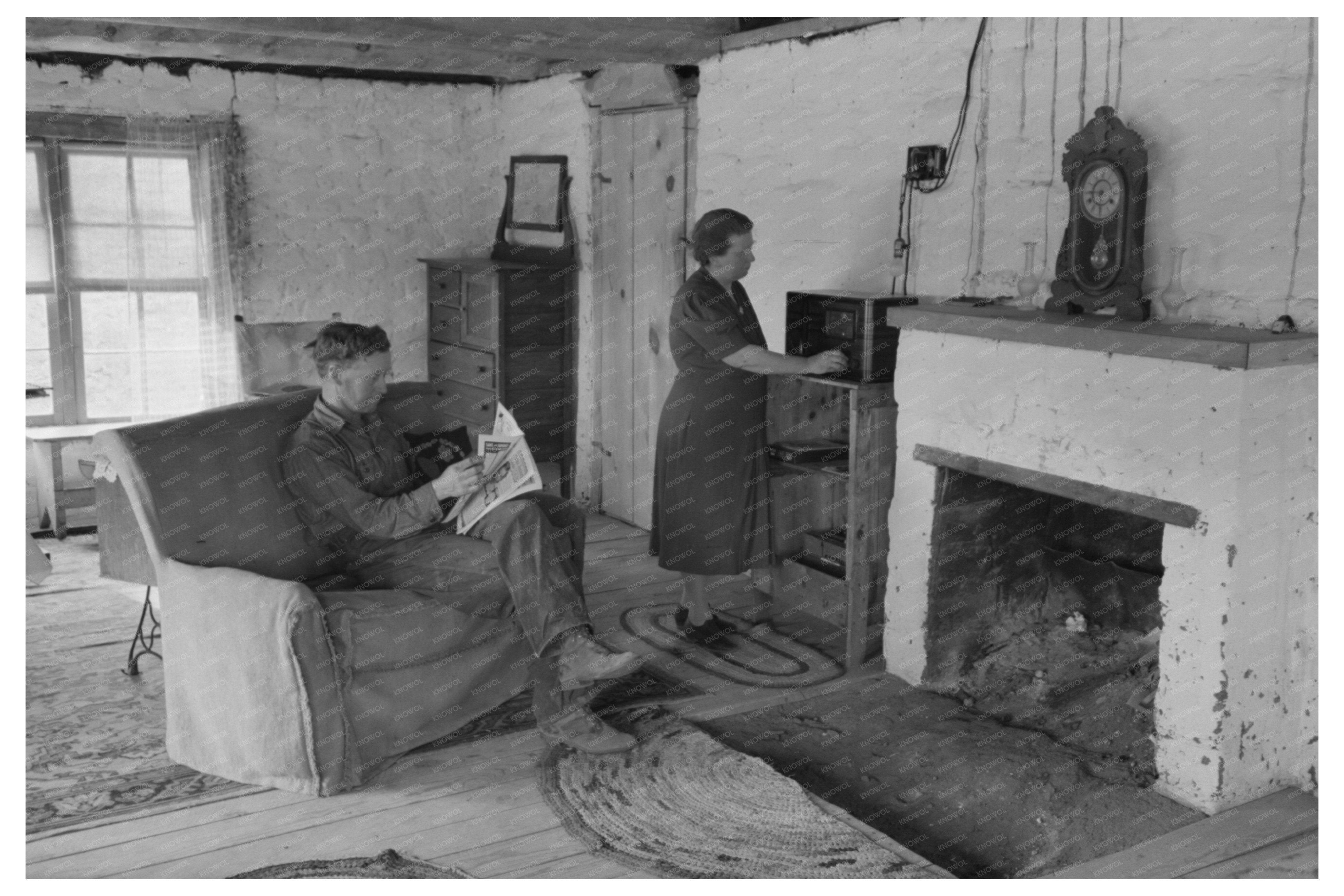 Homesteaders in Adobe House Pie Town New Mexico 1940