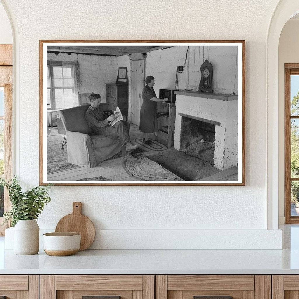 Homesteaders in Adobe House Pie Town New Mexico 1940