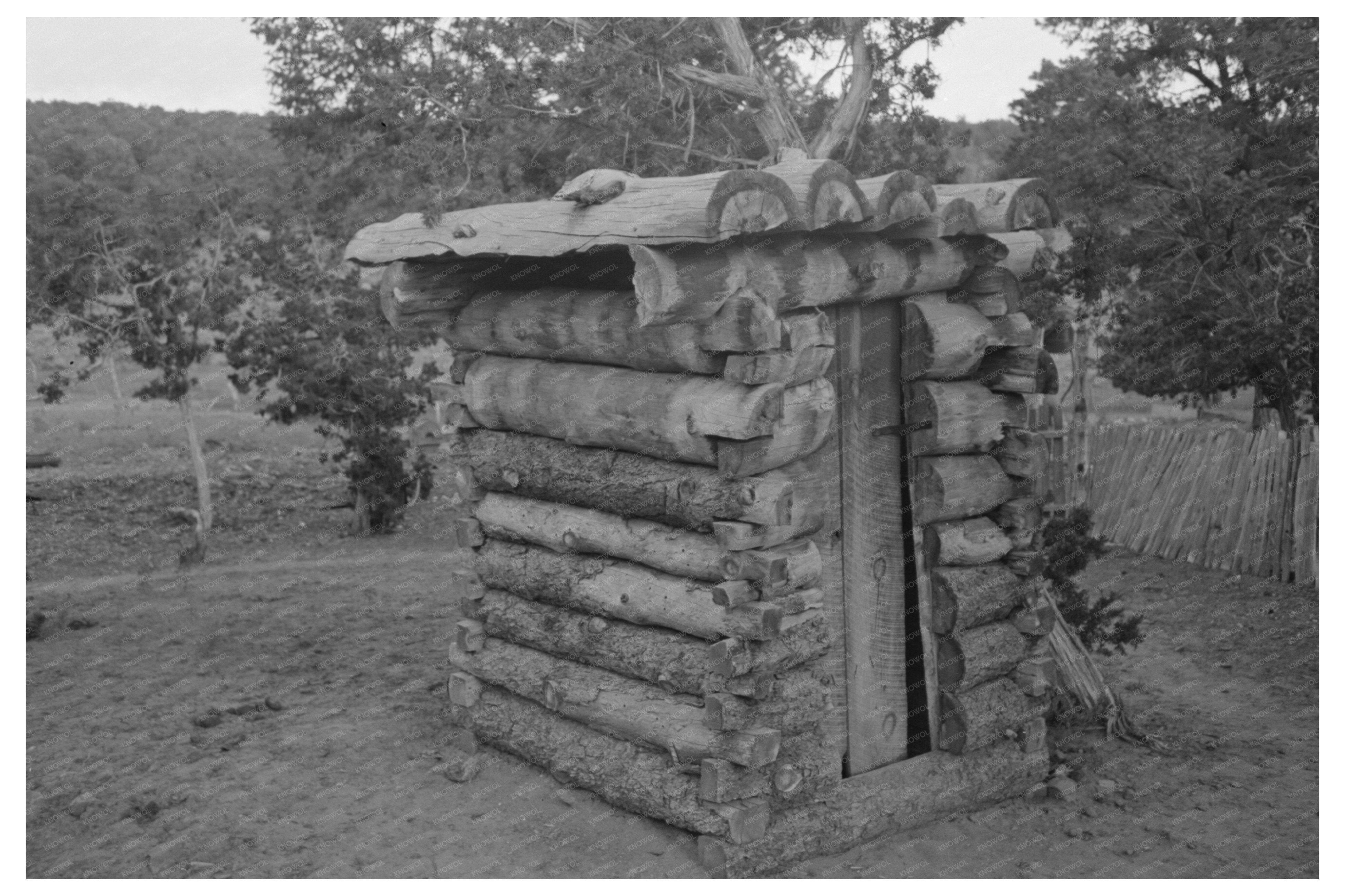 Log Privy on Homesteaders Farm in Pie Town New Mexico 1940