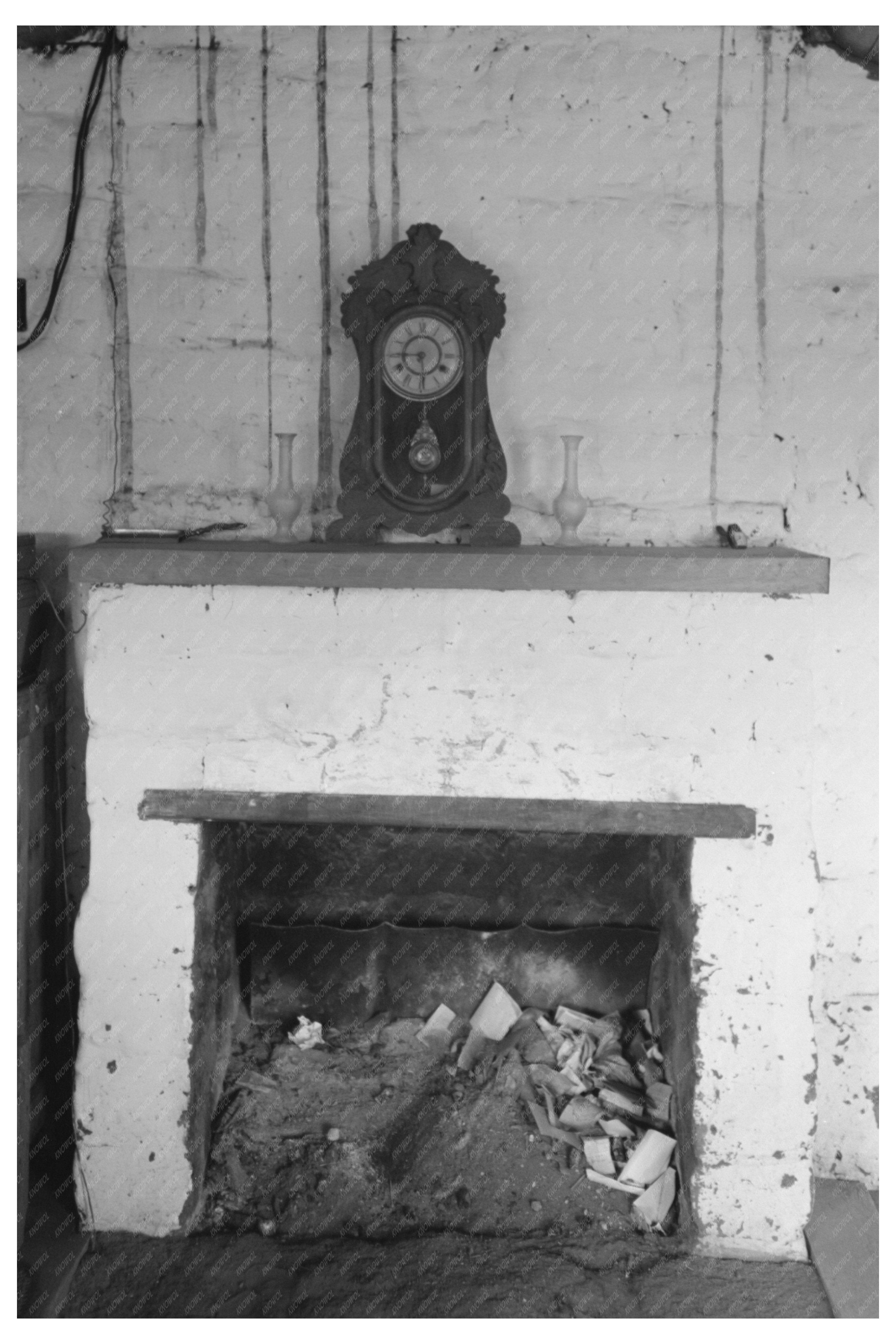 Fireplace in Adobe Home of Pie Town Homesteader 1940