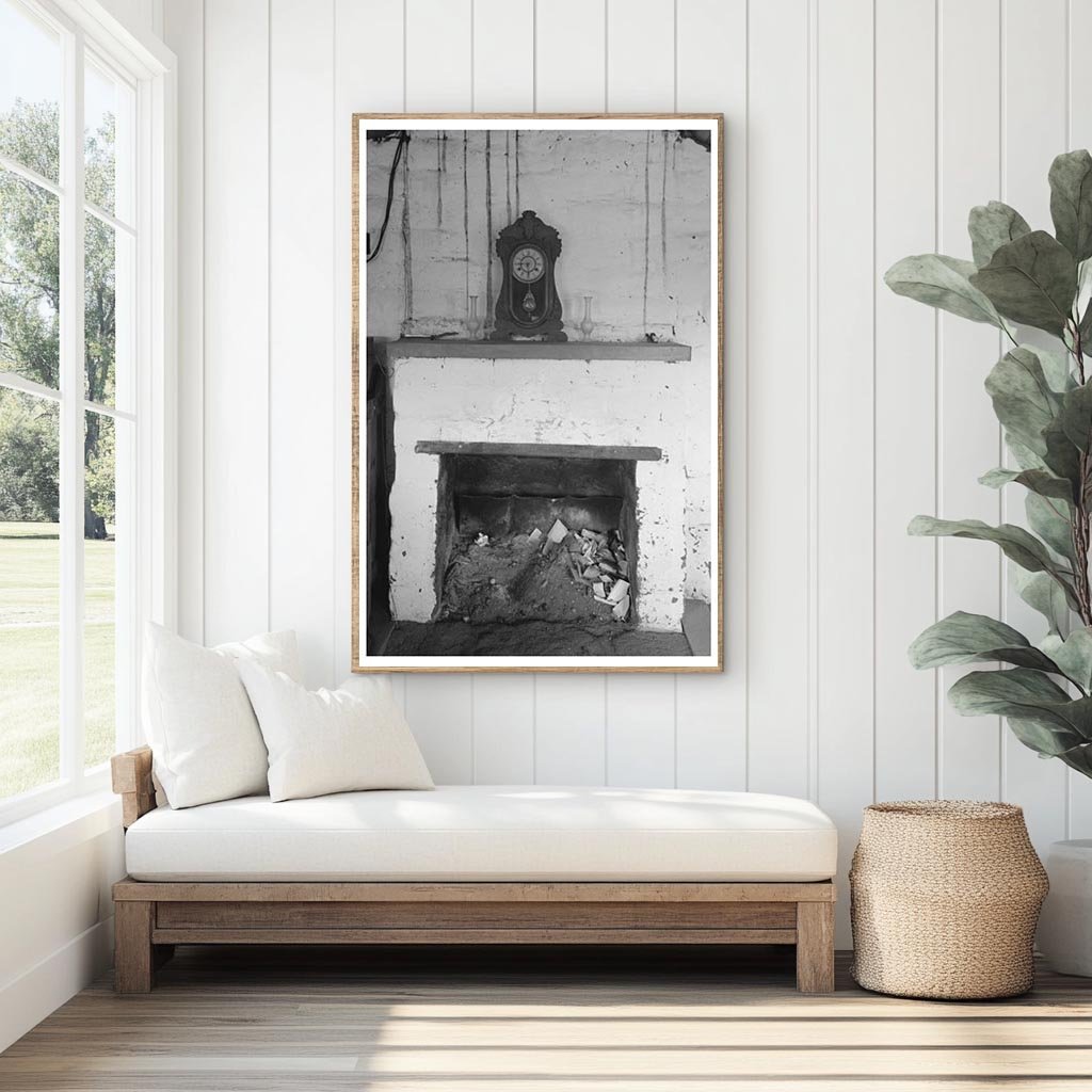 Fireplace in Adobe Home of Pie Town Homesteader 1940