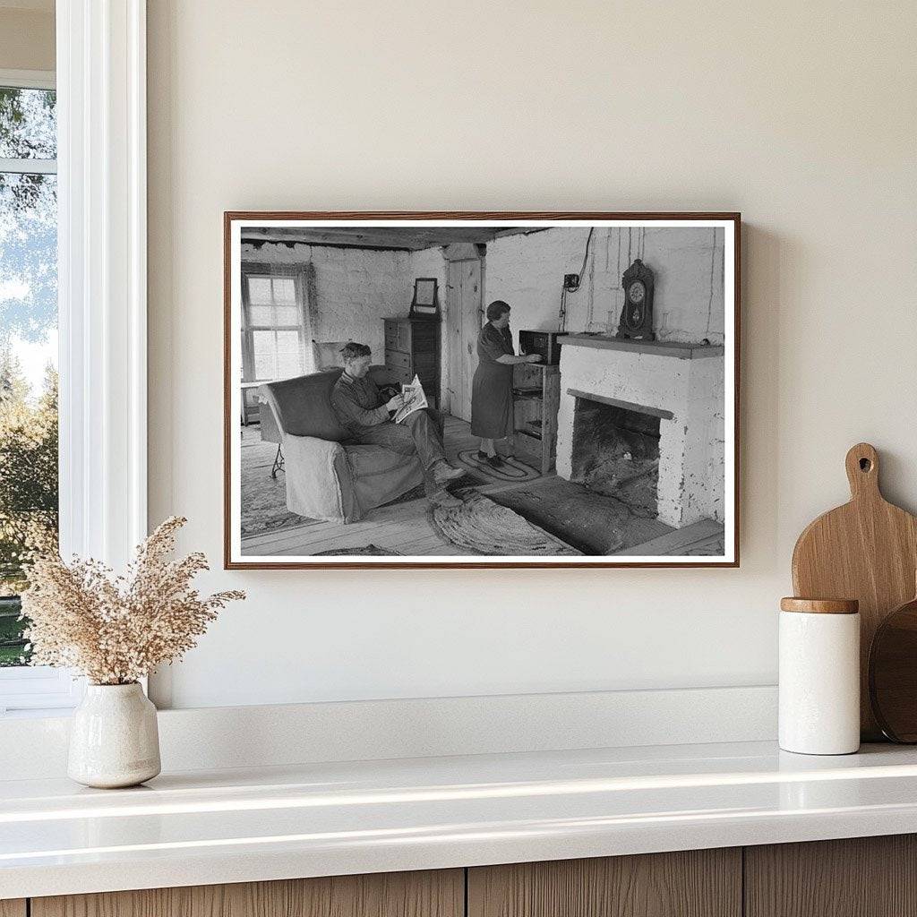 Homesteader Couple in Adobe House Pie Town NM 1940