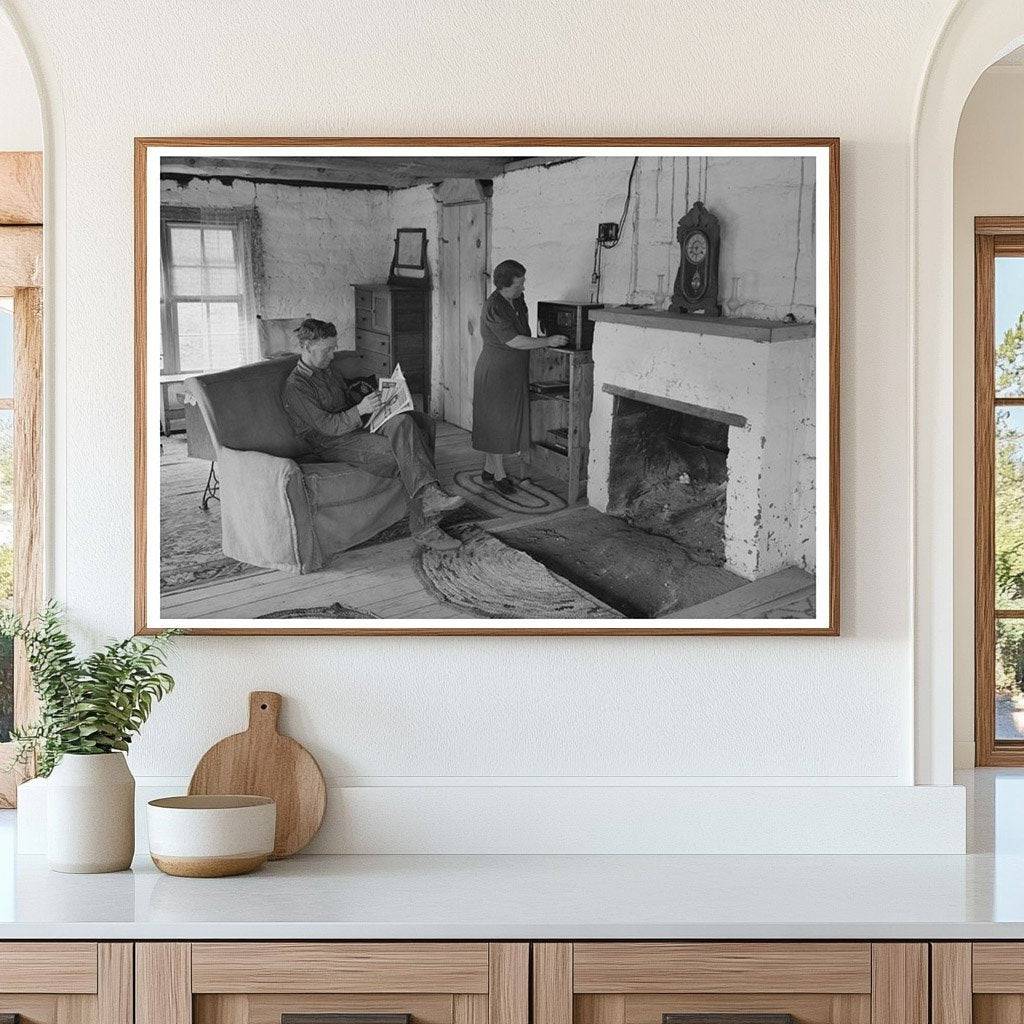 Homesteader Couple in Adobe House Pie Town NM 1940