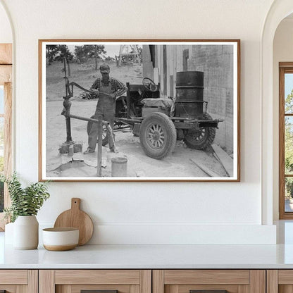 Homesteader Pumps Water in Pie Town New Mexico 1940