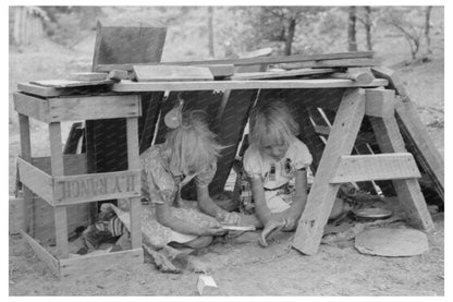 Whinery Children Playing at Home Pie Town New Mexico 1940