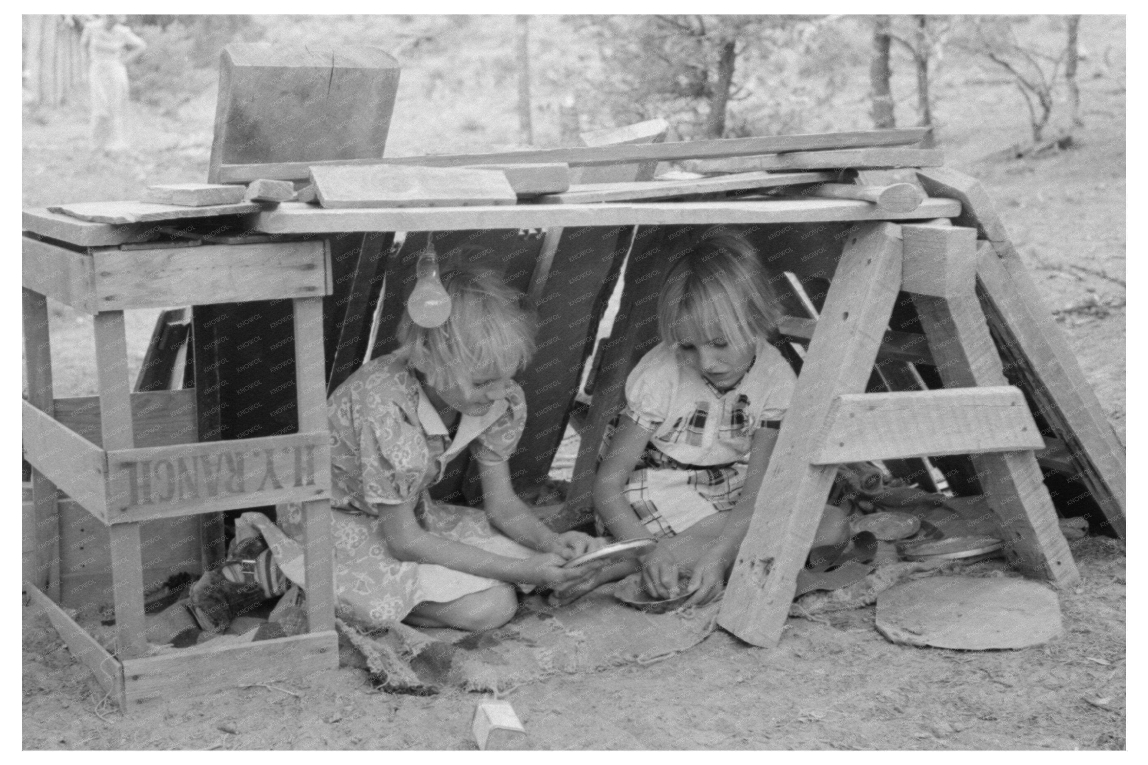 Whinery Children Playing at Home in Pie Town 1940