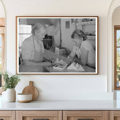 Louis Stagg and Mother at Cafe in Pie Town 1940