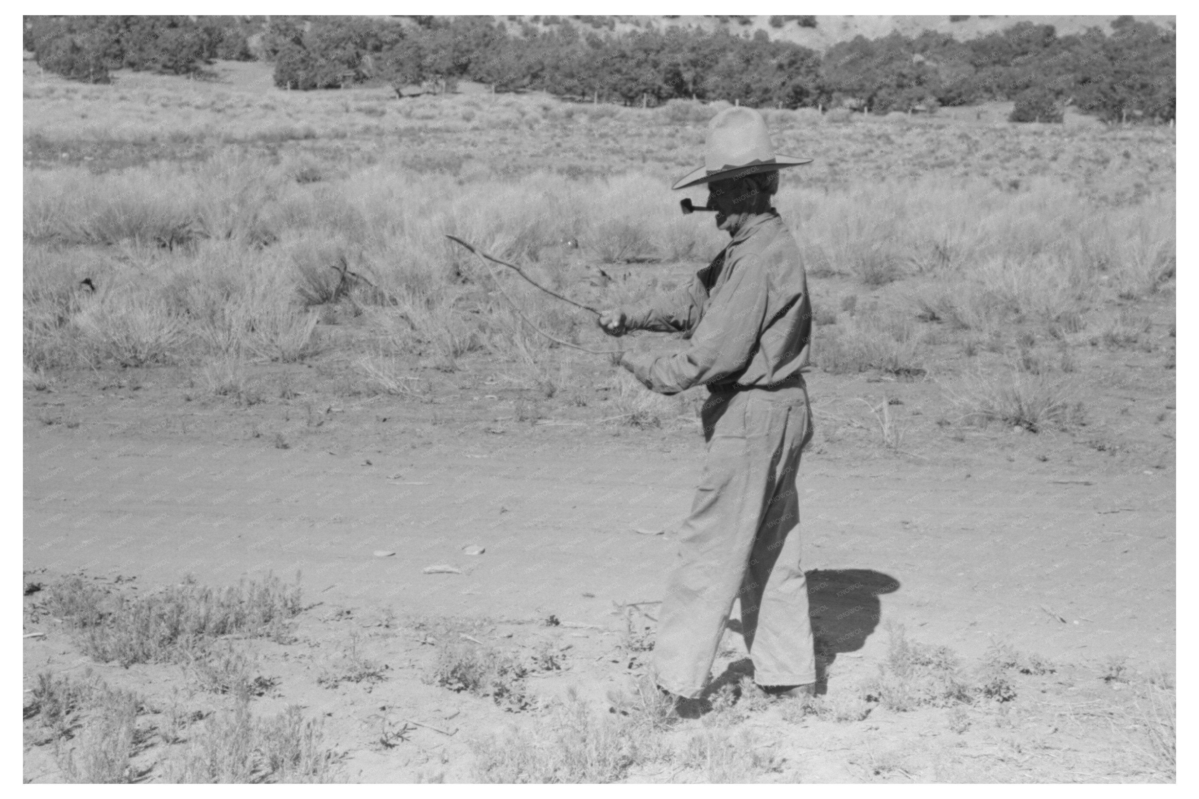 Water Witch Using Divining Rod in Pie Town New Mexico 1940