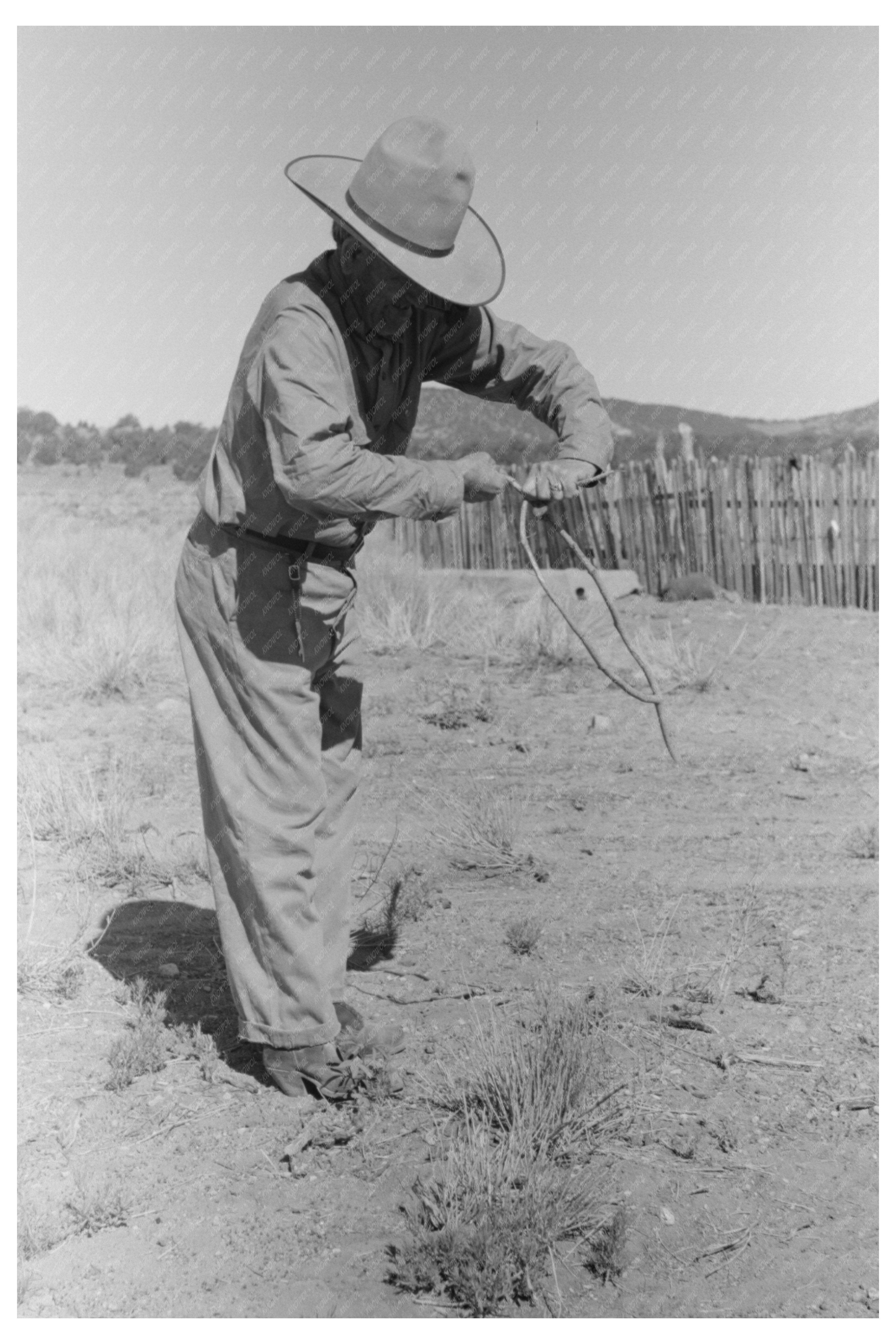 Water Witch Locating Well in Pie Town New Mexico 1940