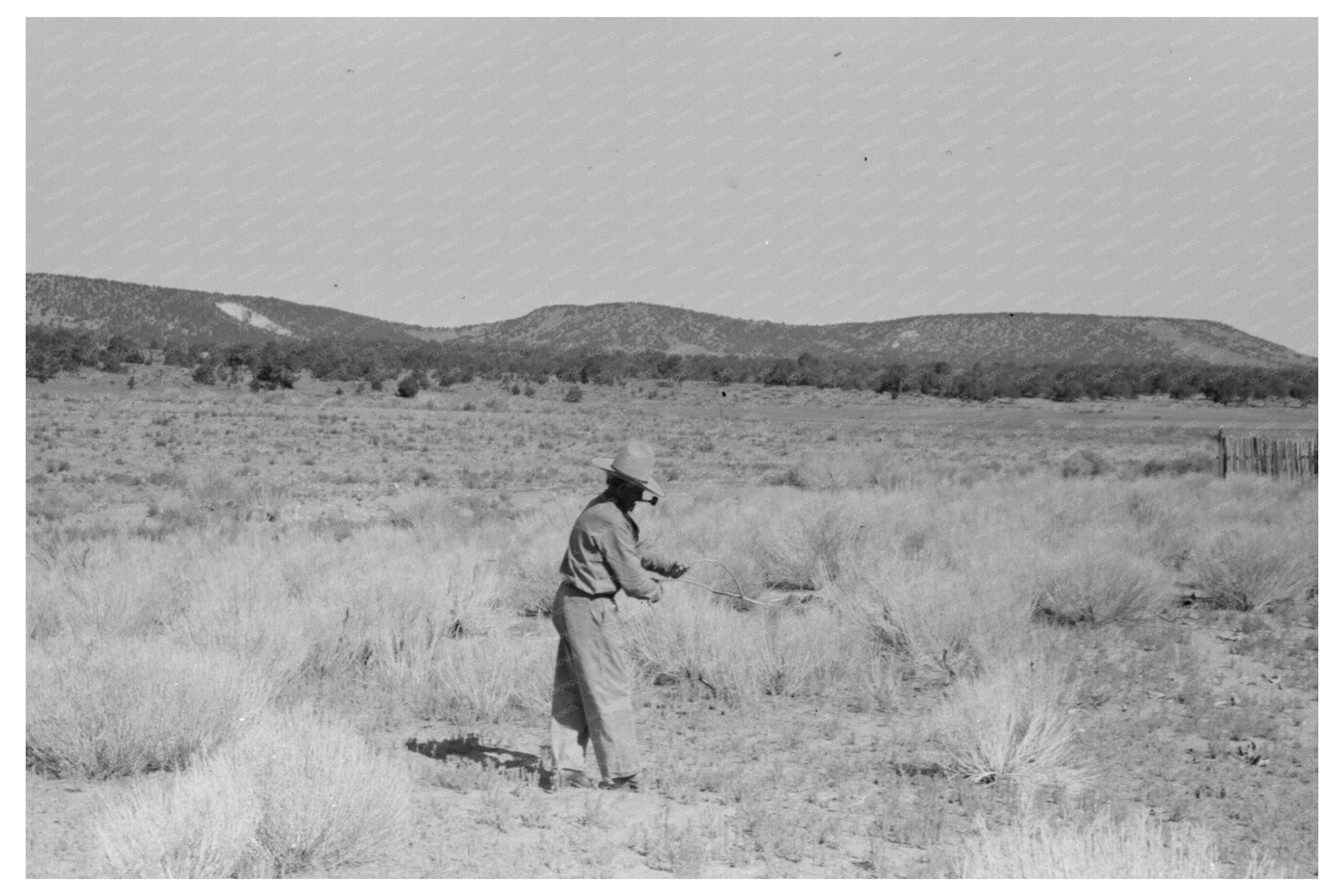 Water Witch Using Forked Stick in Pie Town New Mexico 1940