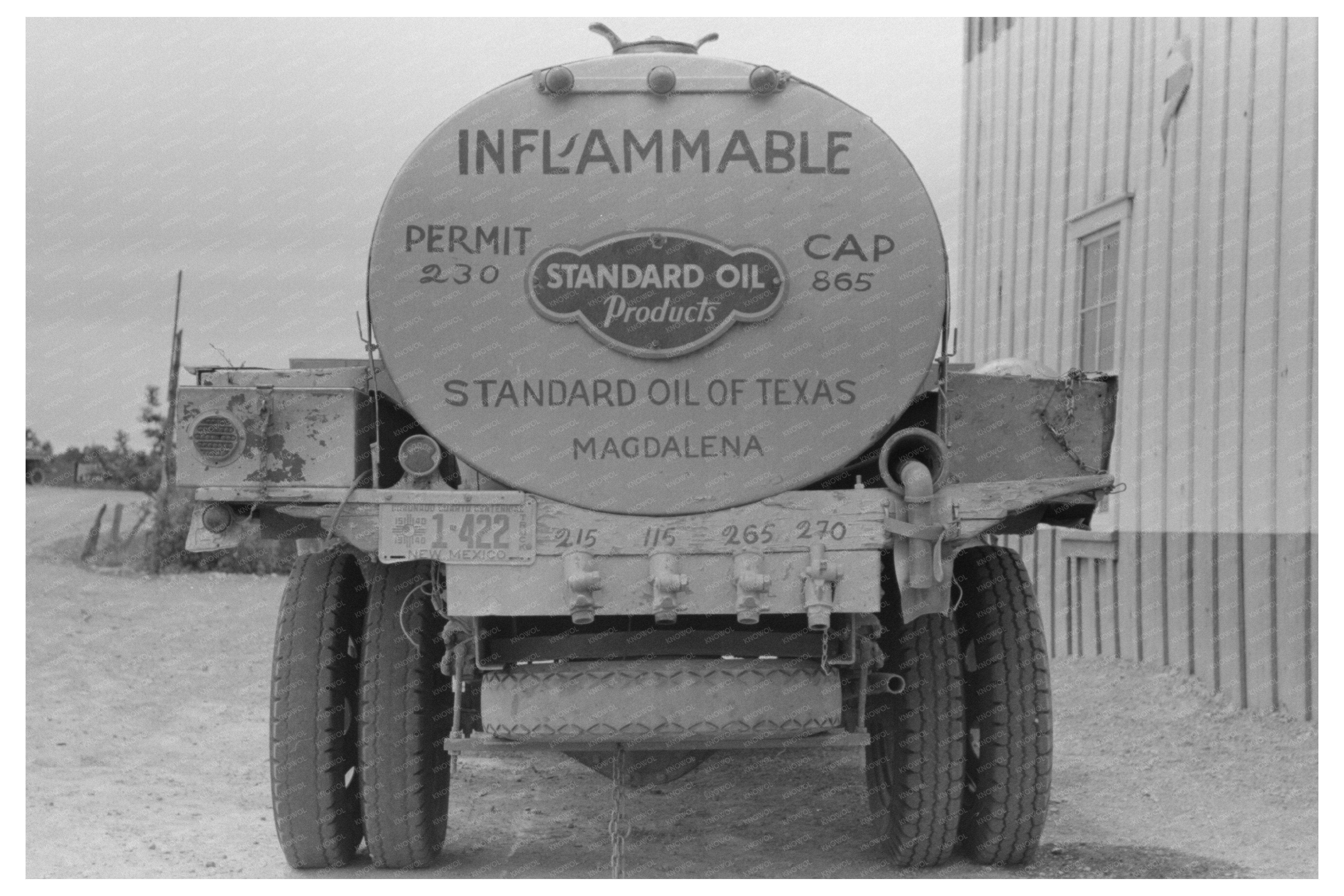 Gasoline Truck Delivery in Pie Town New Mexico 1940