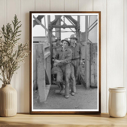 Miners Exiting Cage at Gold Mine Mogollon New Mexico 1940