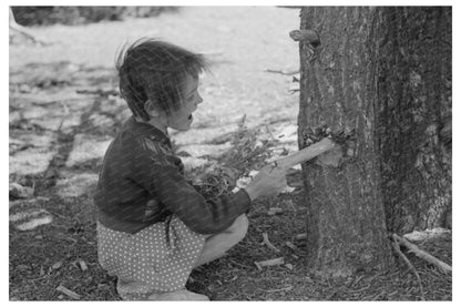 Josie Caudill Extracts Resin in Pie Town New Mexico 1940