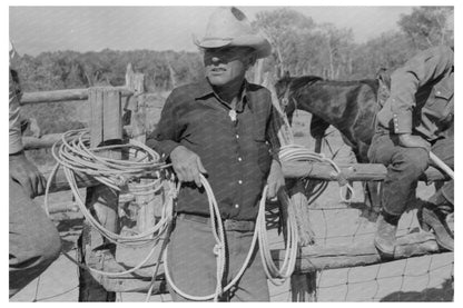 Cowboy in Rodeo Event Quemado New Mexico June 1940