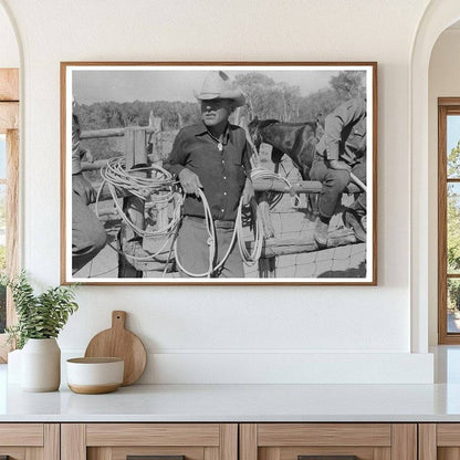 Cowboy in Rodeo Event Quemado New Mexico June 1940