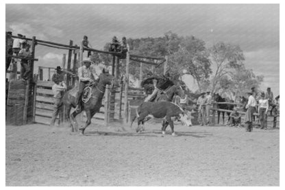 Calf Roping Event Rodeo Quemado New Mexico 1940