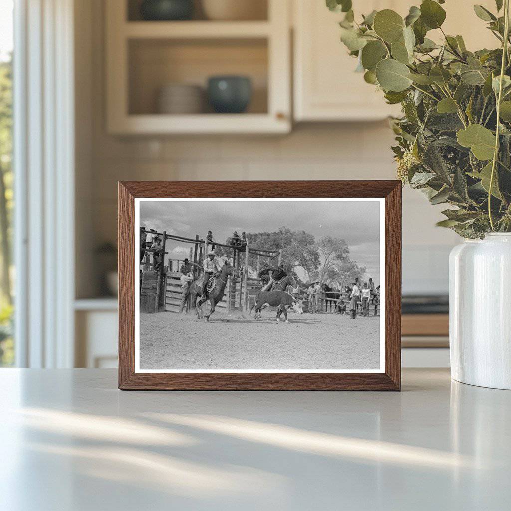 Calf Roping Event Rodeo Quemado New Mexico 1940