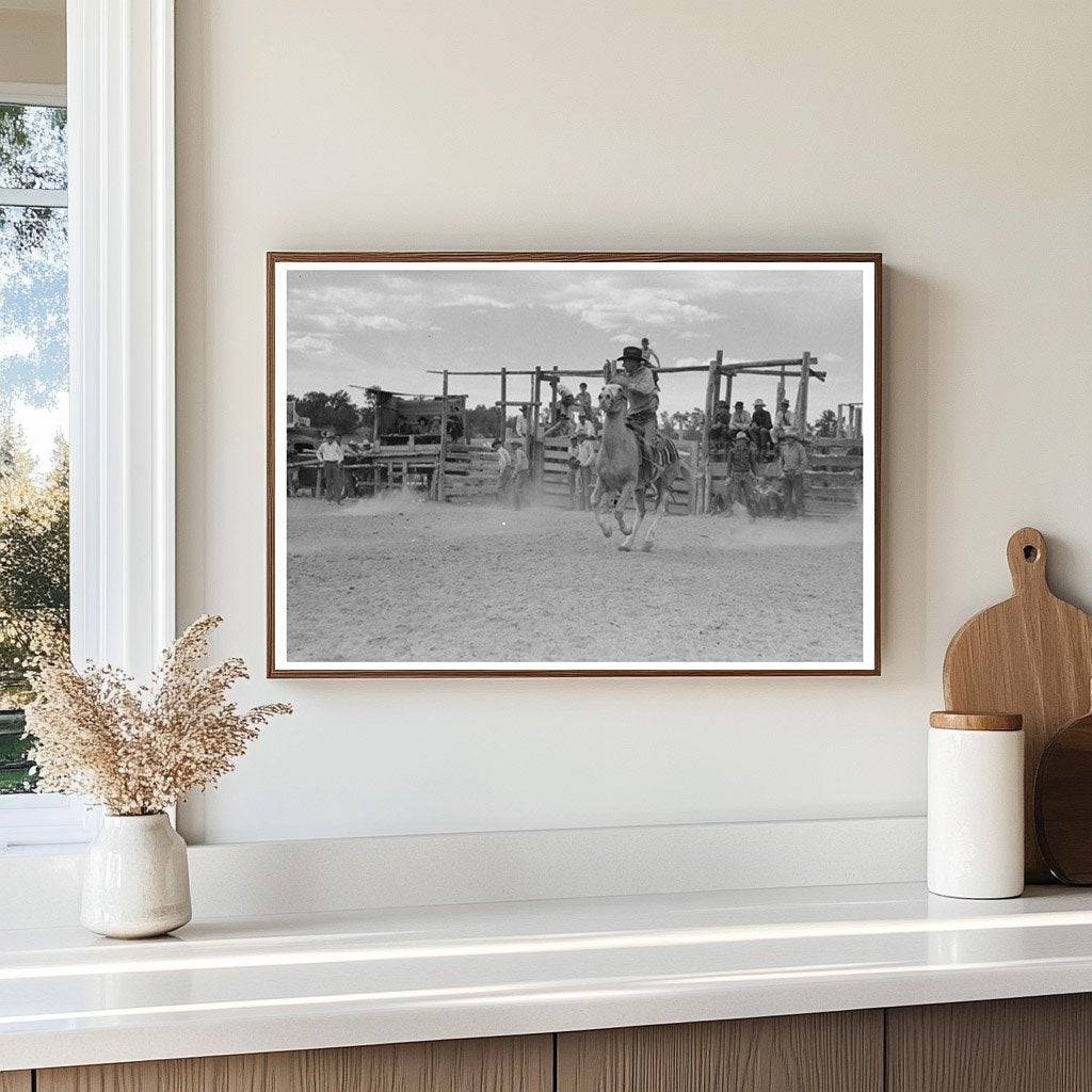 Calf Roping Rodeo Event in Quemado New Mexico 1940