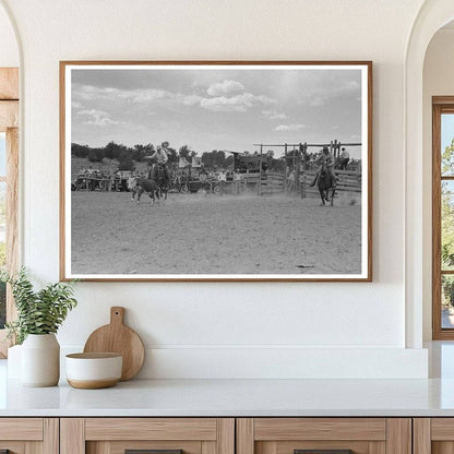 Calf Roping at Quemado Rodeo New Mexico June 1940