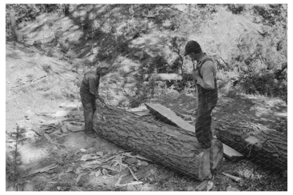 Laborer Splitting Logs in Pie Town New Mexico 1940