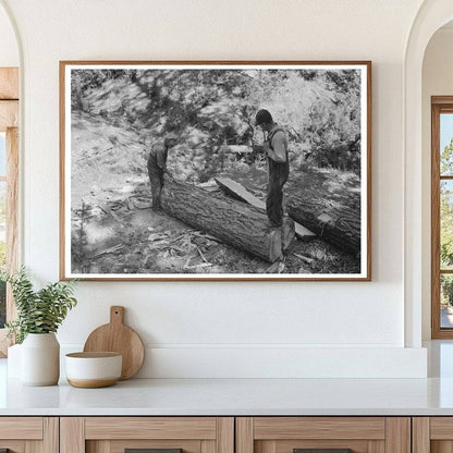 Laborer Splitting Logs in Pie Town New Mexico 1940