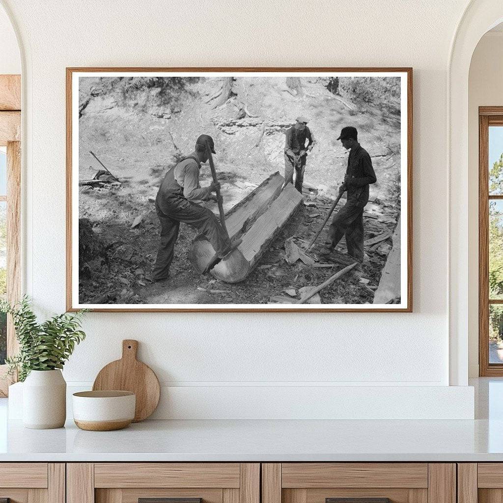 Log Splitting at Tie-Cutting Camp Pie Town New Mexico 1940