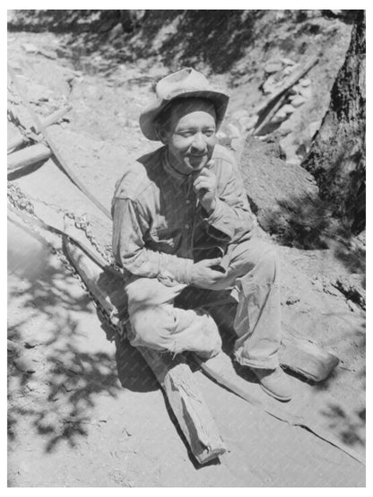 John Adams Homesteader with Vehicle Pie Town New Mexico 1940