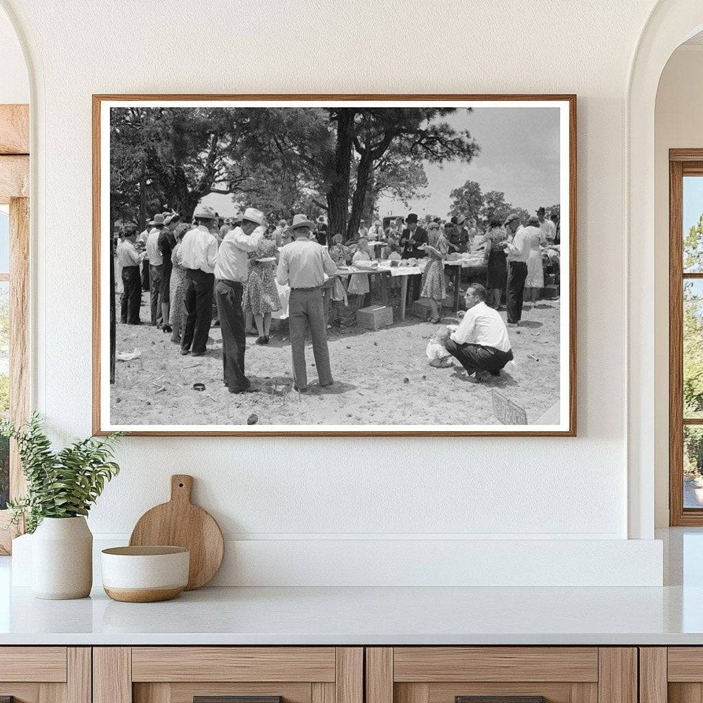 Community Dinner at Picnic Tables in Pie Town New Mexico 1940