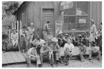 Men on Boardwalk at Bar in Mogollon New Mexico 1940