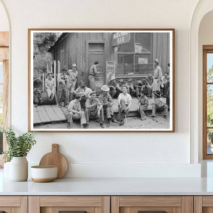 Men on Boardwalk at Bar in Mogollon New Mexico 1940