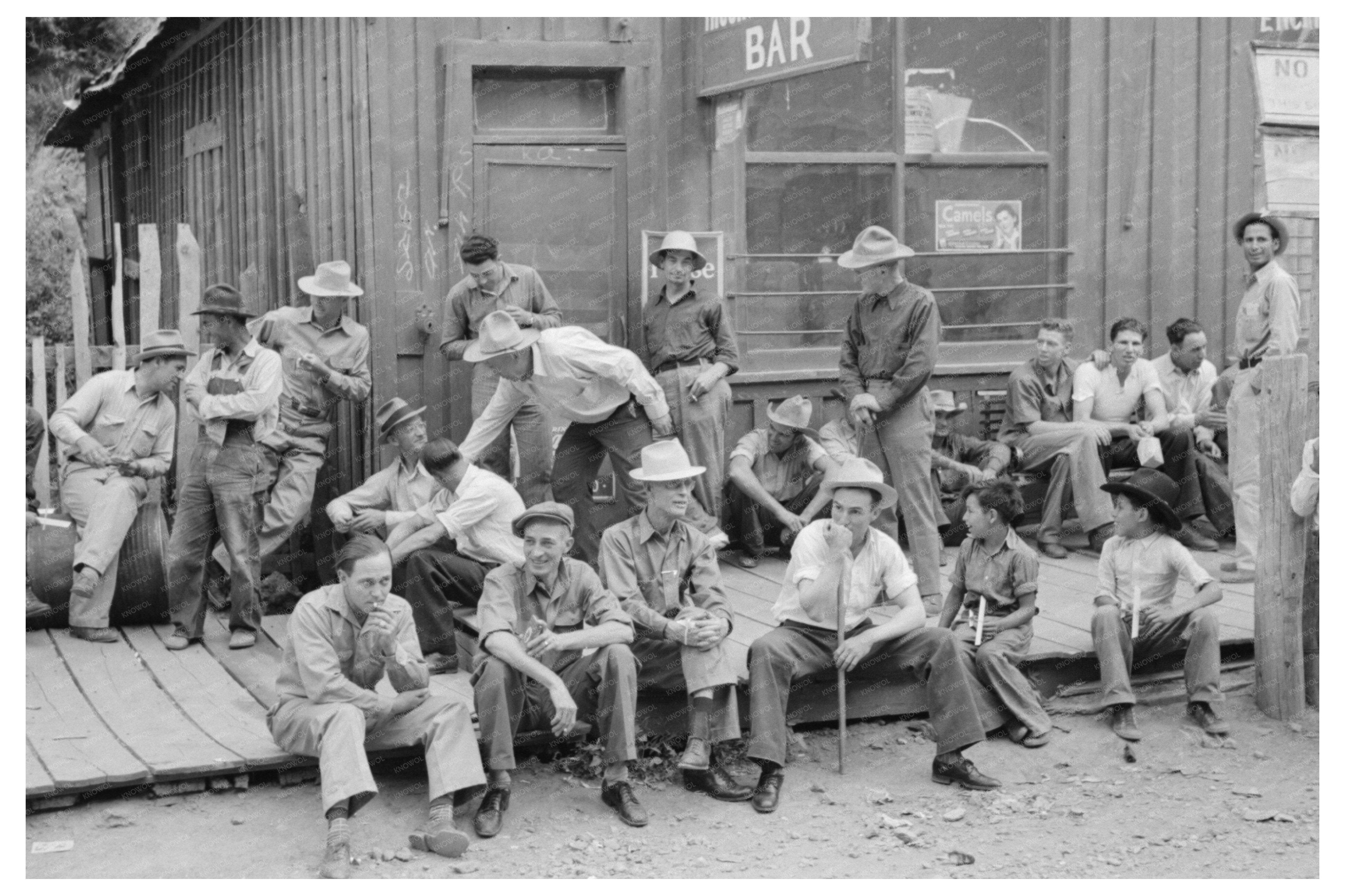 Men Socializing at Mogollon Bar New Mexico June 1940