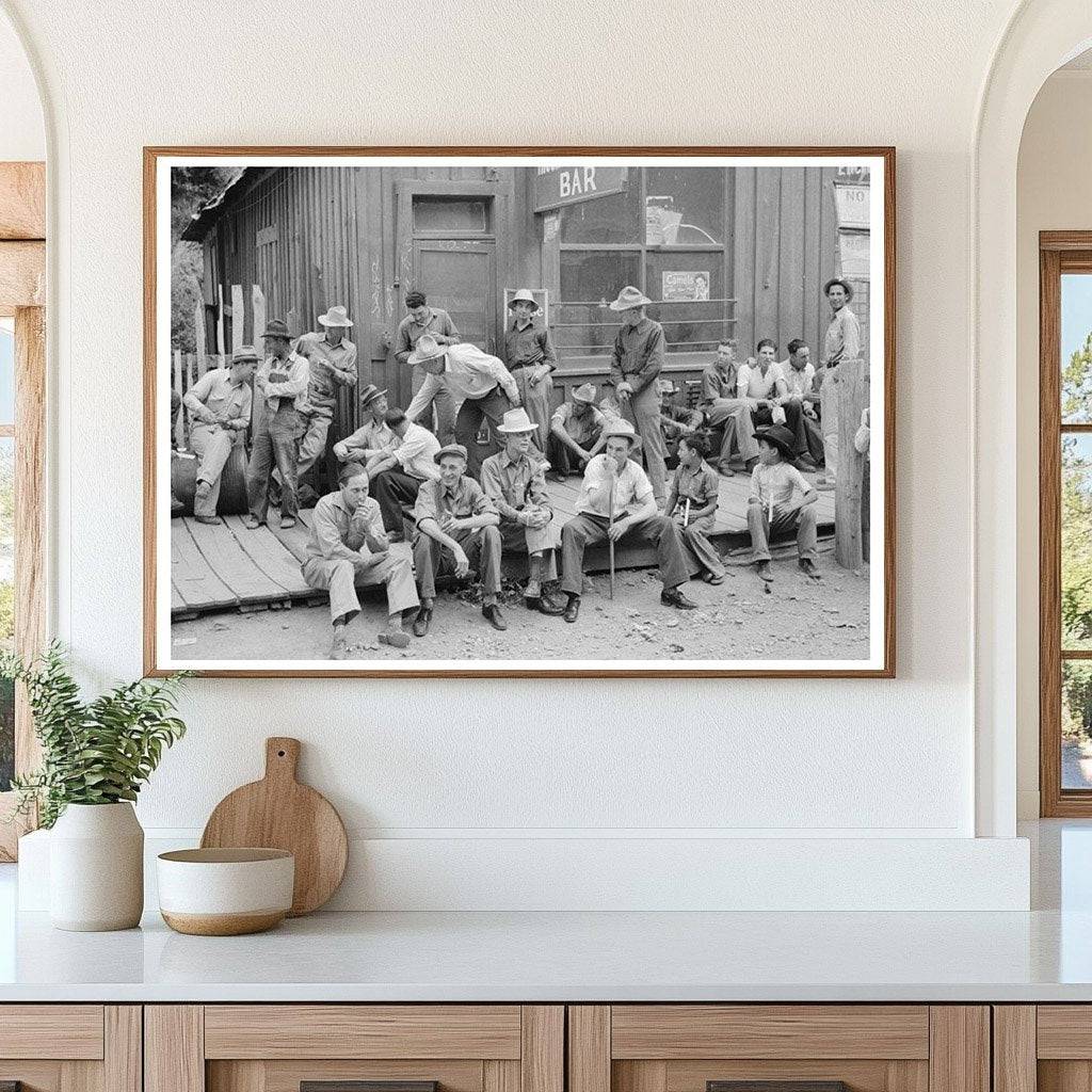 Men Socializing at Mogollon Bar New Mexico June 1940