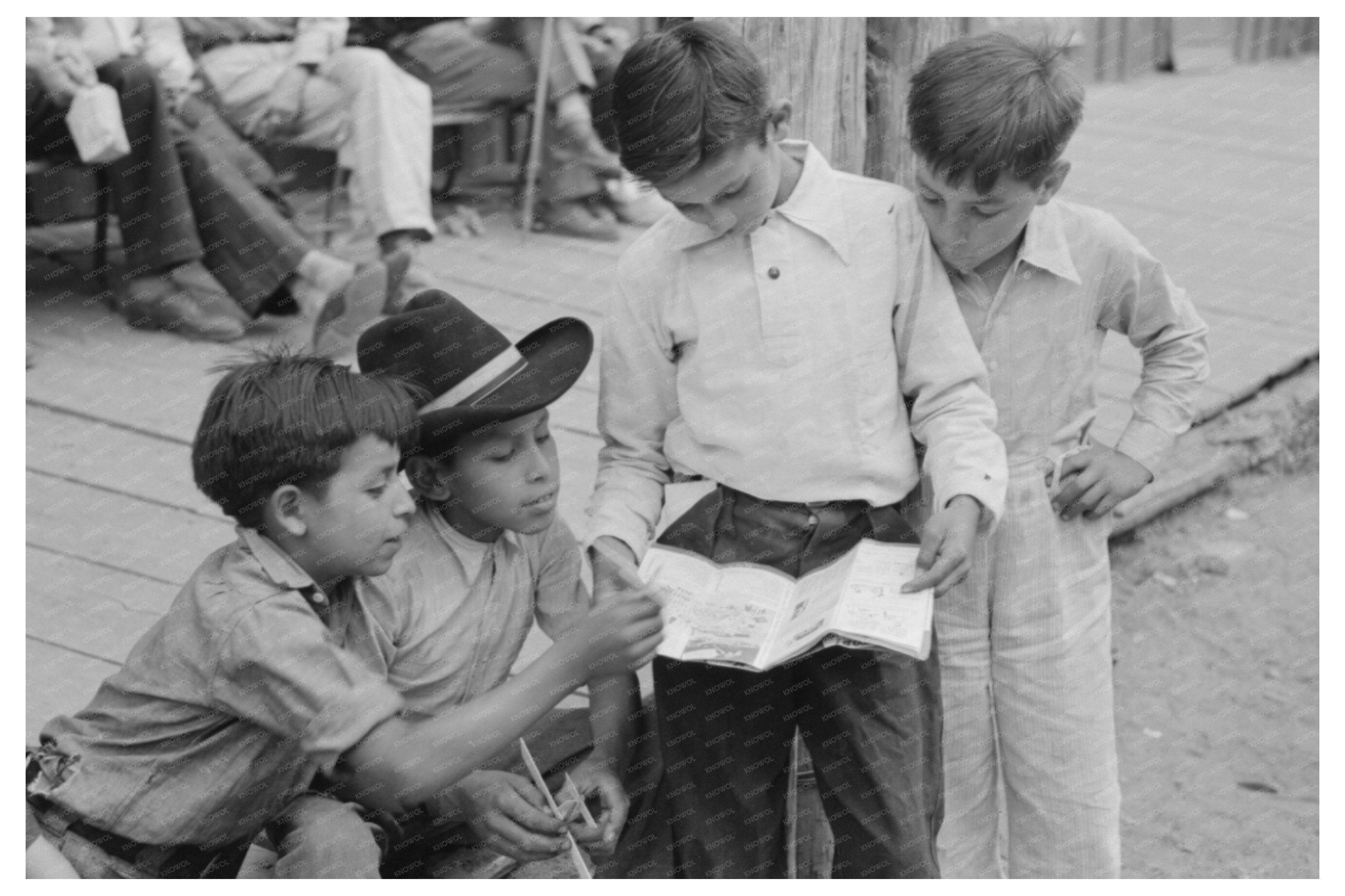 Children Reading Comics in Mogollon New Mexico 1940