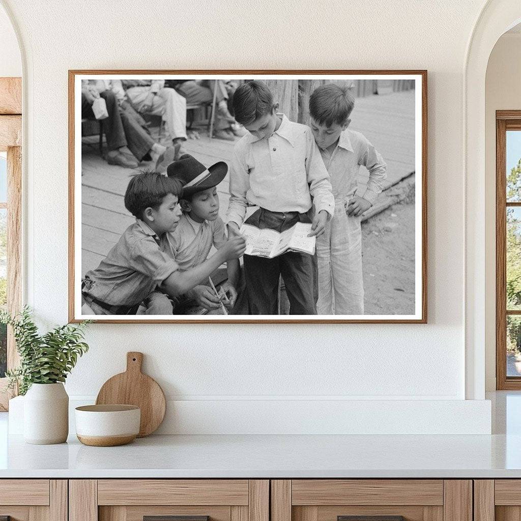 Children Reading Comics in Mogollon New Mexico 1940