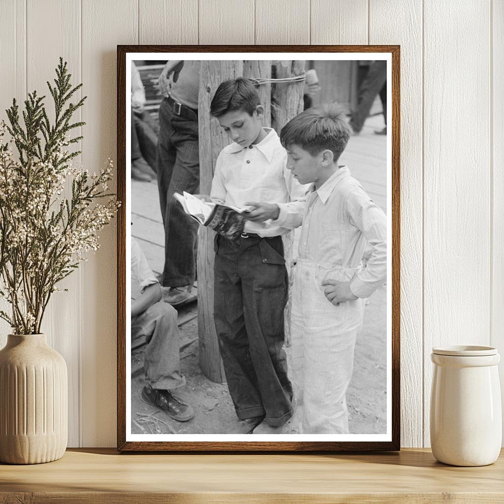 Children in Mogollon New Mexico Reading Comics June 1940