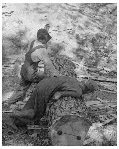 1940 Tie Cutters at Work in Pie Town New Mexico