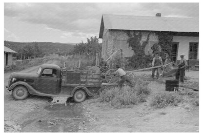 Spanish-American Farmers Loading Mower Chamisal 1940