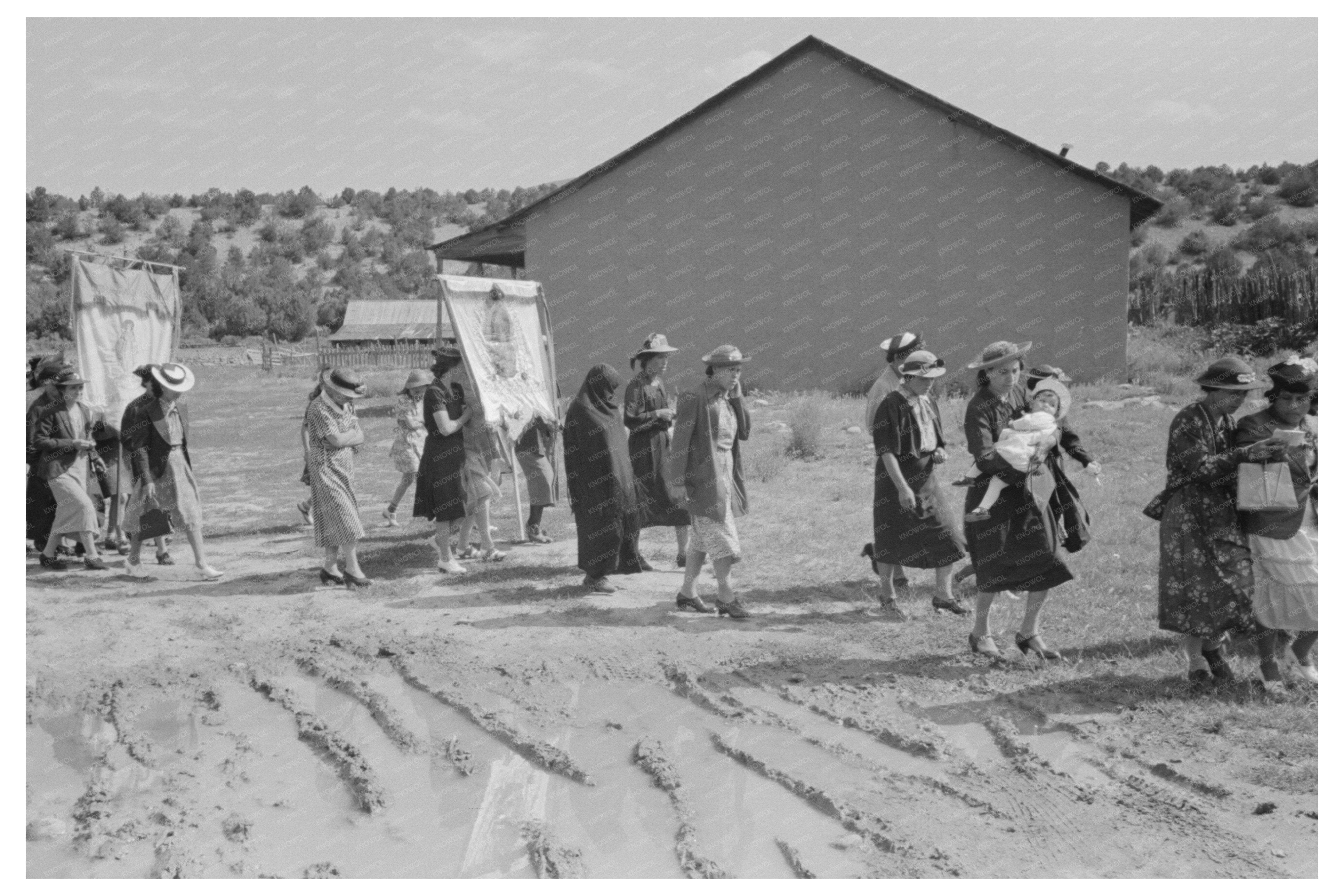 Spanish-American Catholic Procession Penasco New Mexico 1940