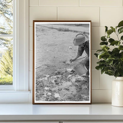 Spanish-American Man Mixing Plaster Chamisal New Mexico 1940