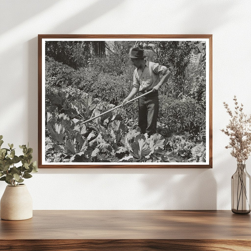 Spanish-American Farmer Working in Garden Chamisal 1940